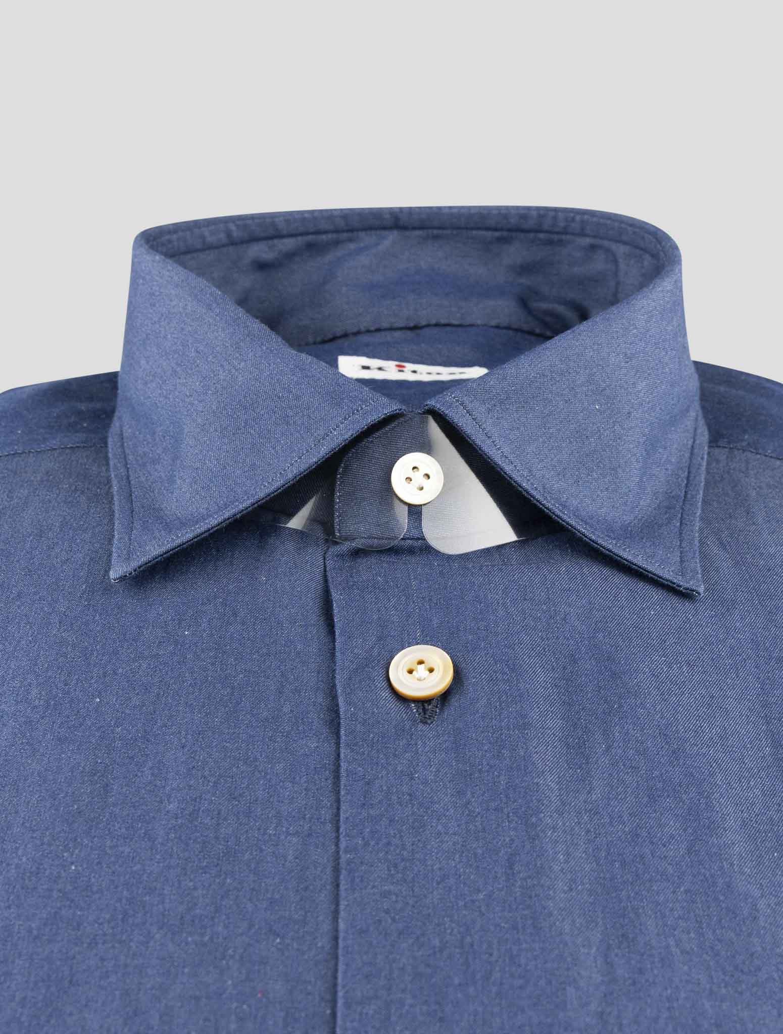 Kiton Blue Cotton Shirt