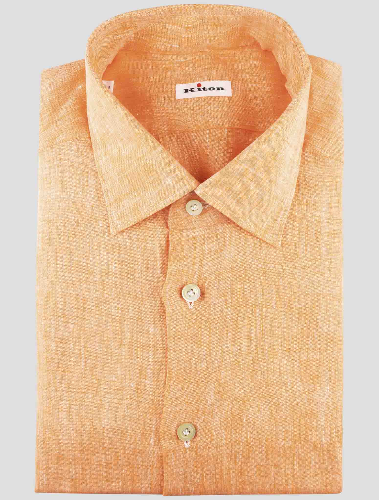 Kiton Orange Linen Shirt