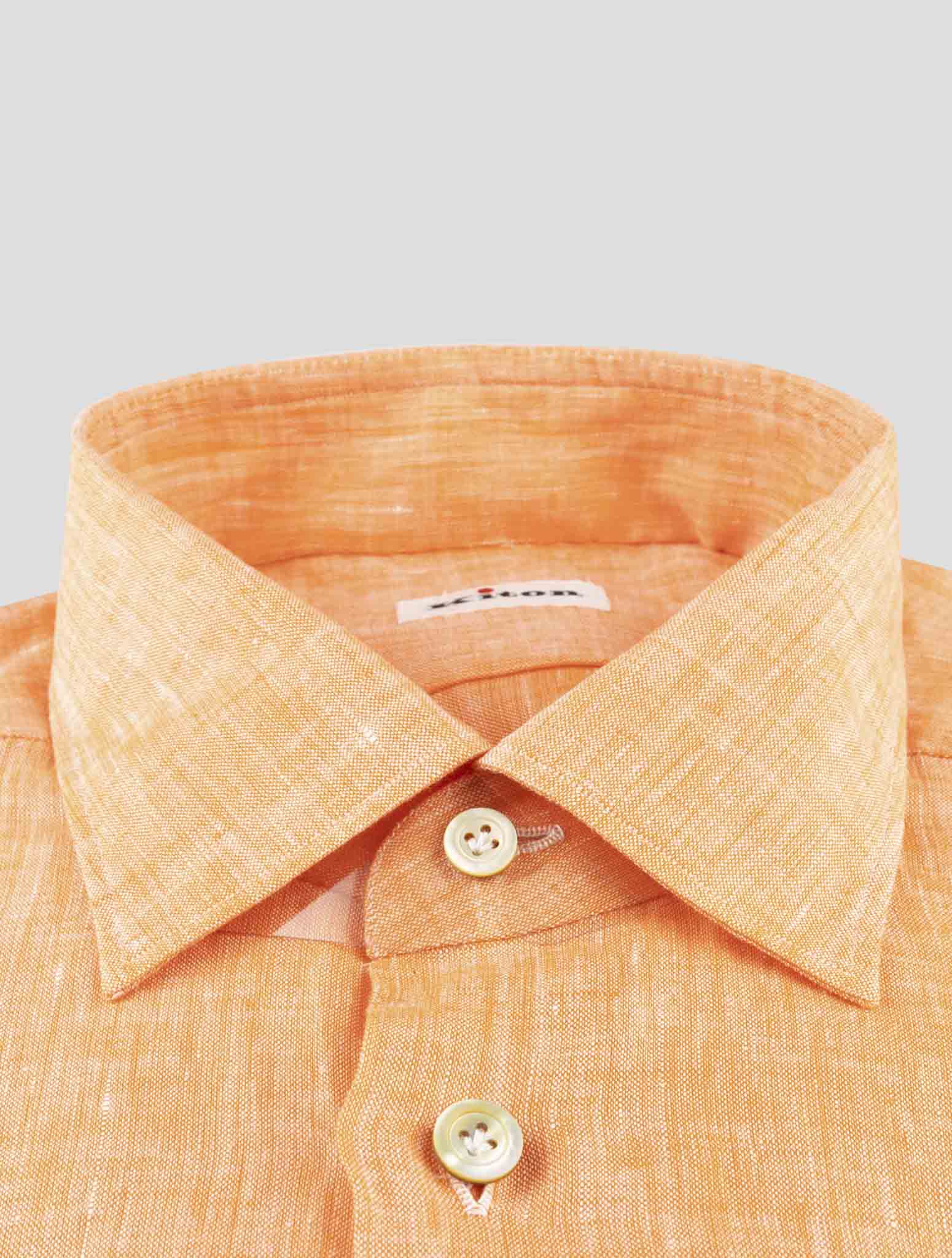 Kiton Orange Linen Shirt