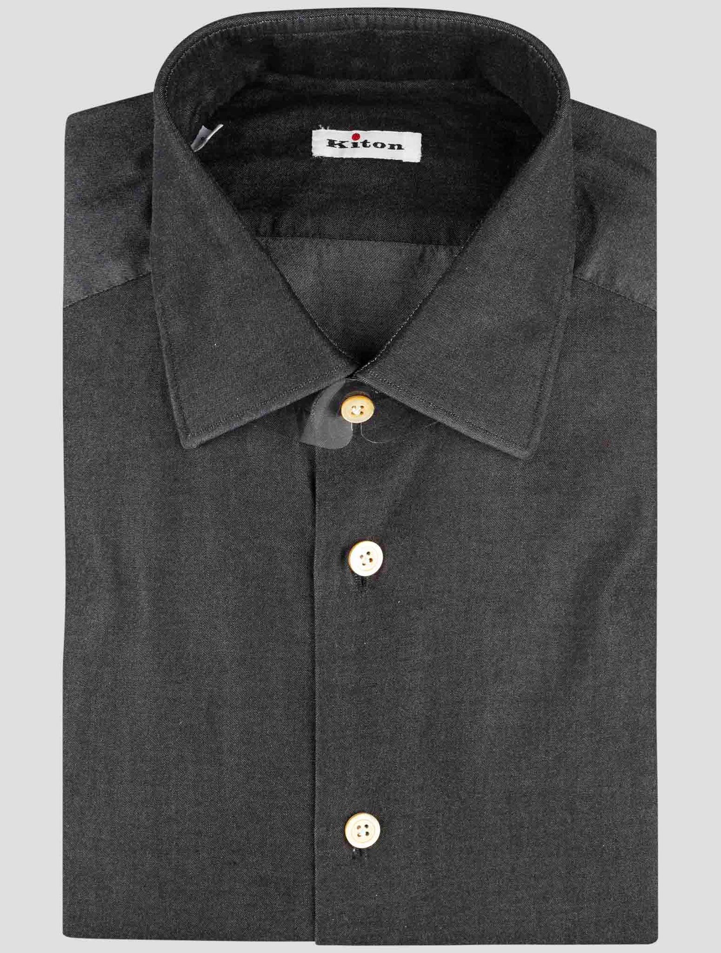 Kiton Gray Cotton Shirt