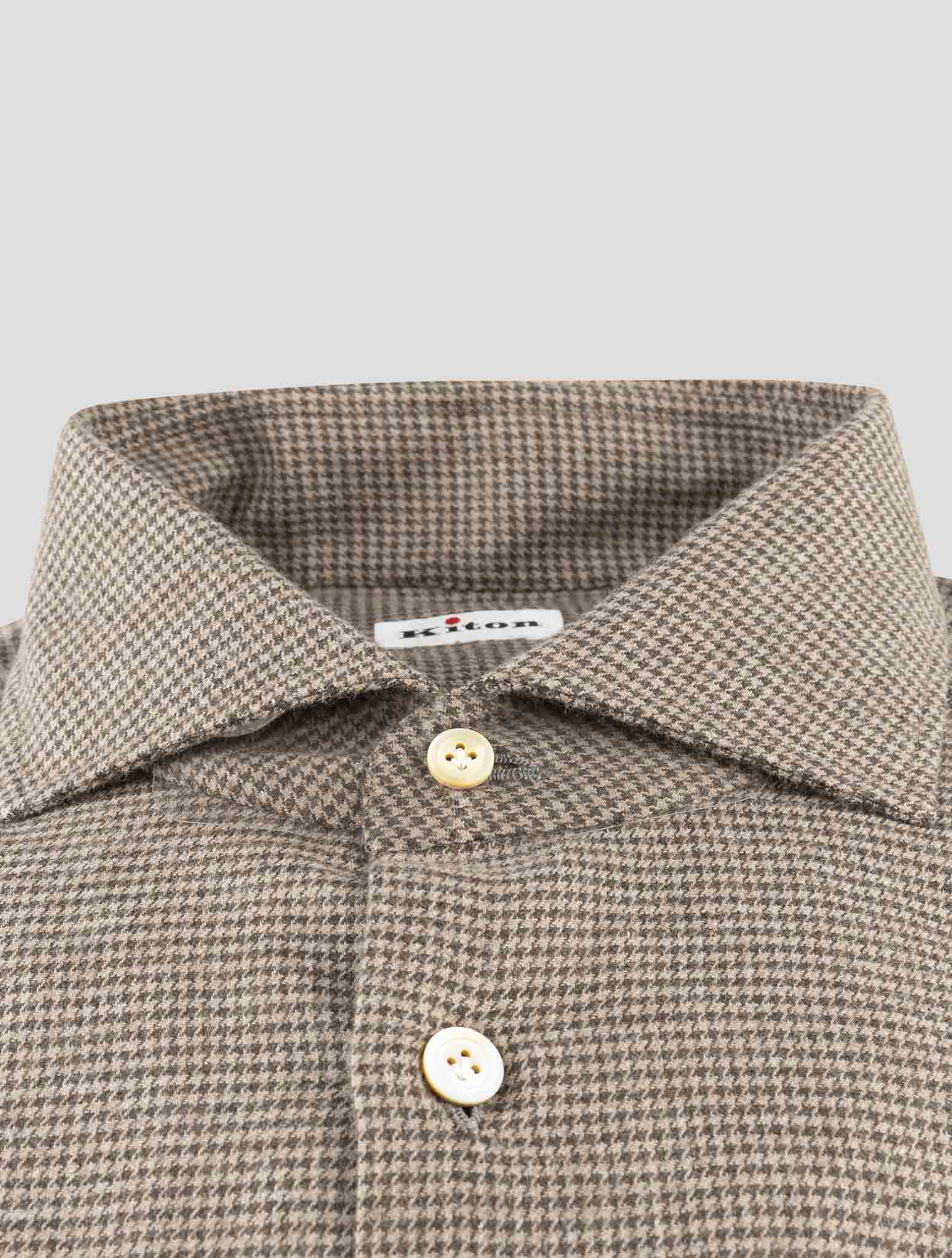 Kiton Brown Cotton Shirt