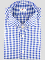 Kiton Blue White Cotton Shirt