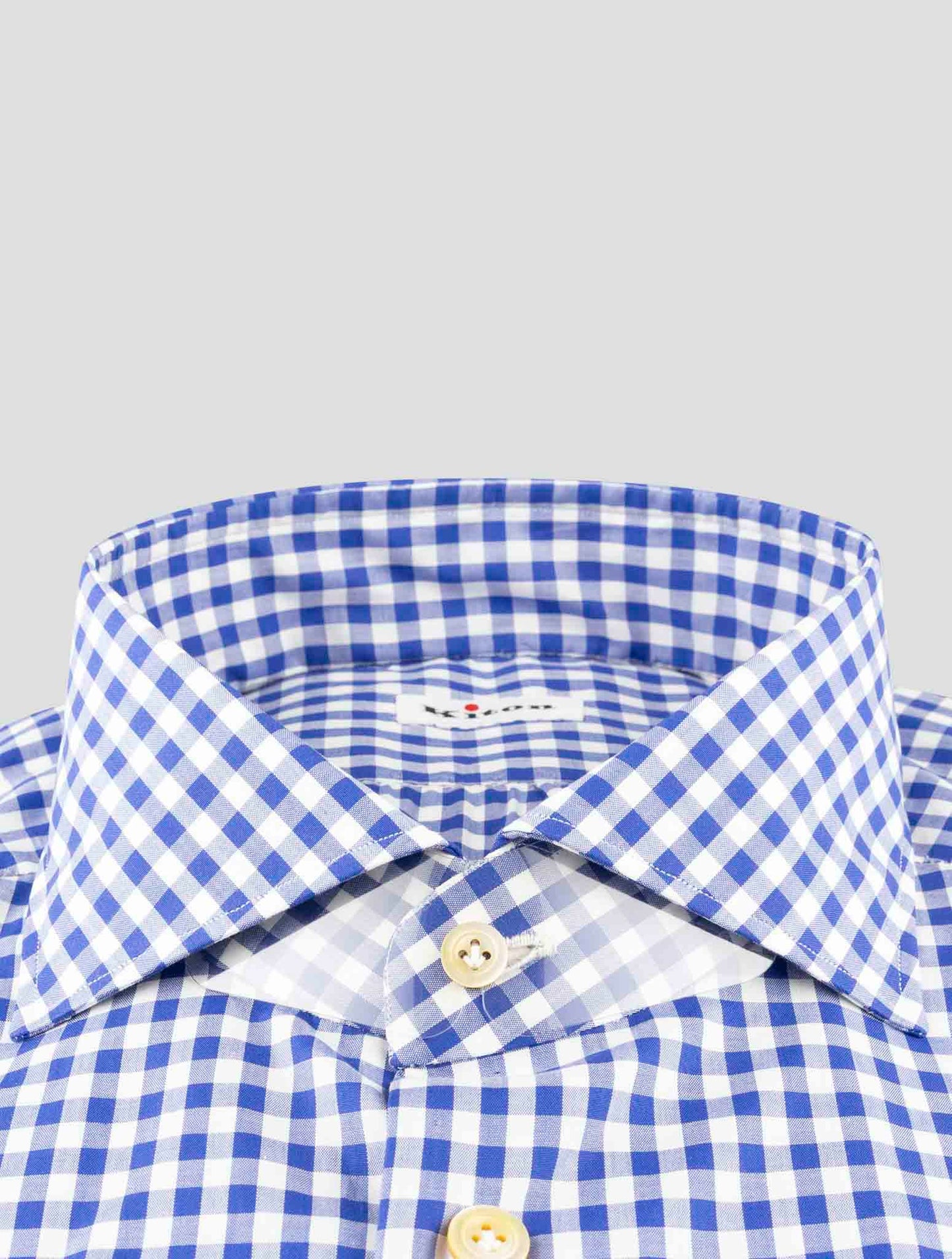 Kiton Blue White Cotton Shirt