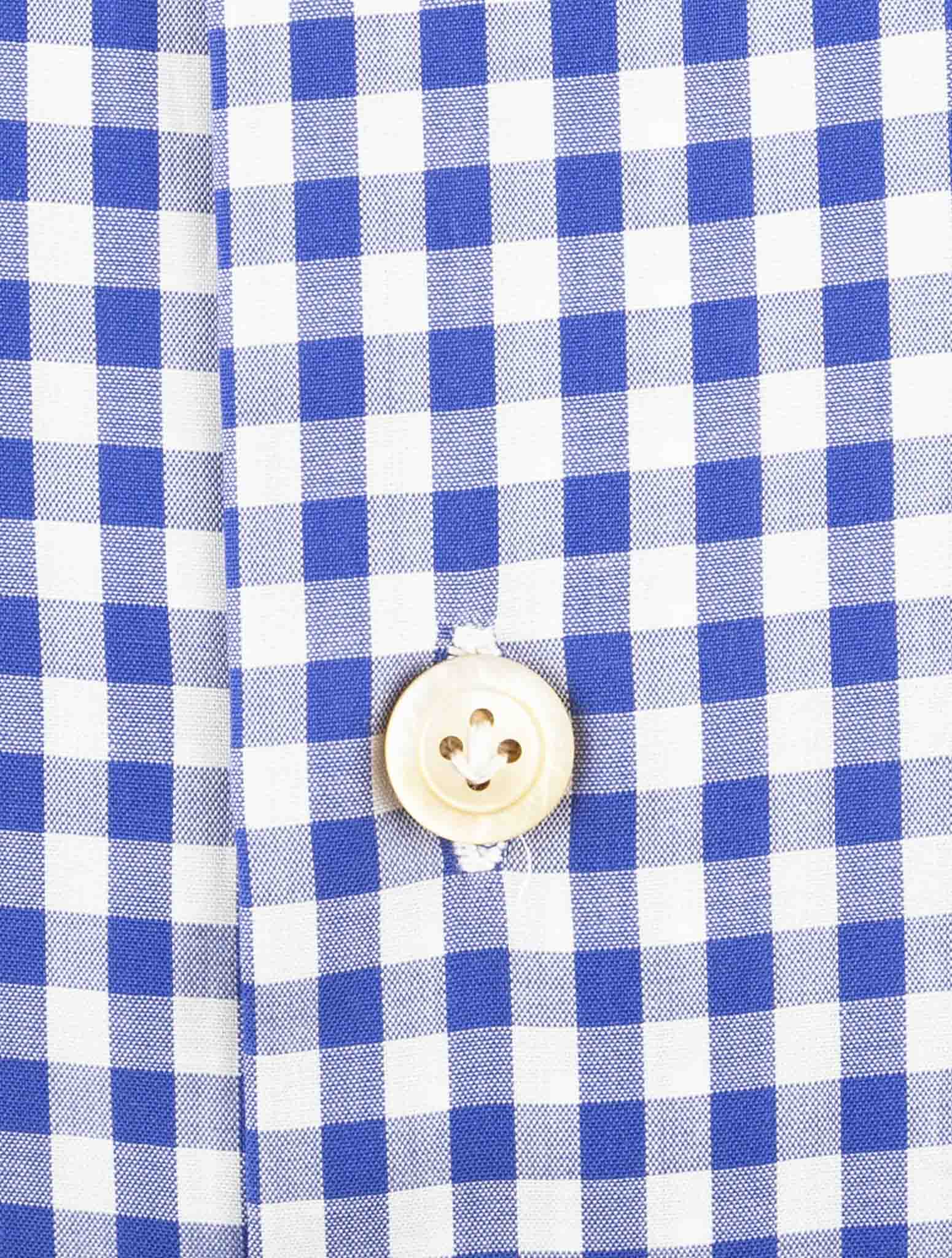 Kiton Blue White Cotton Shirt