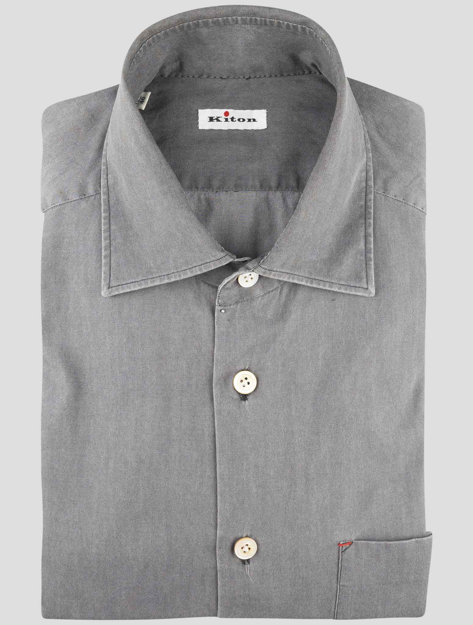 Kiton Gray Cotton Shirt