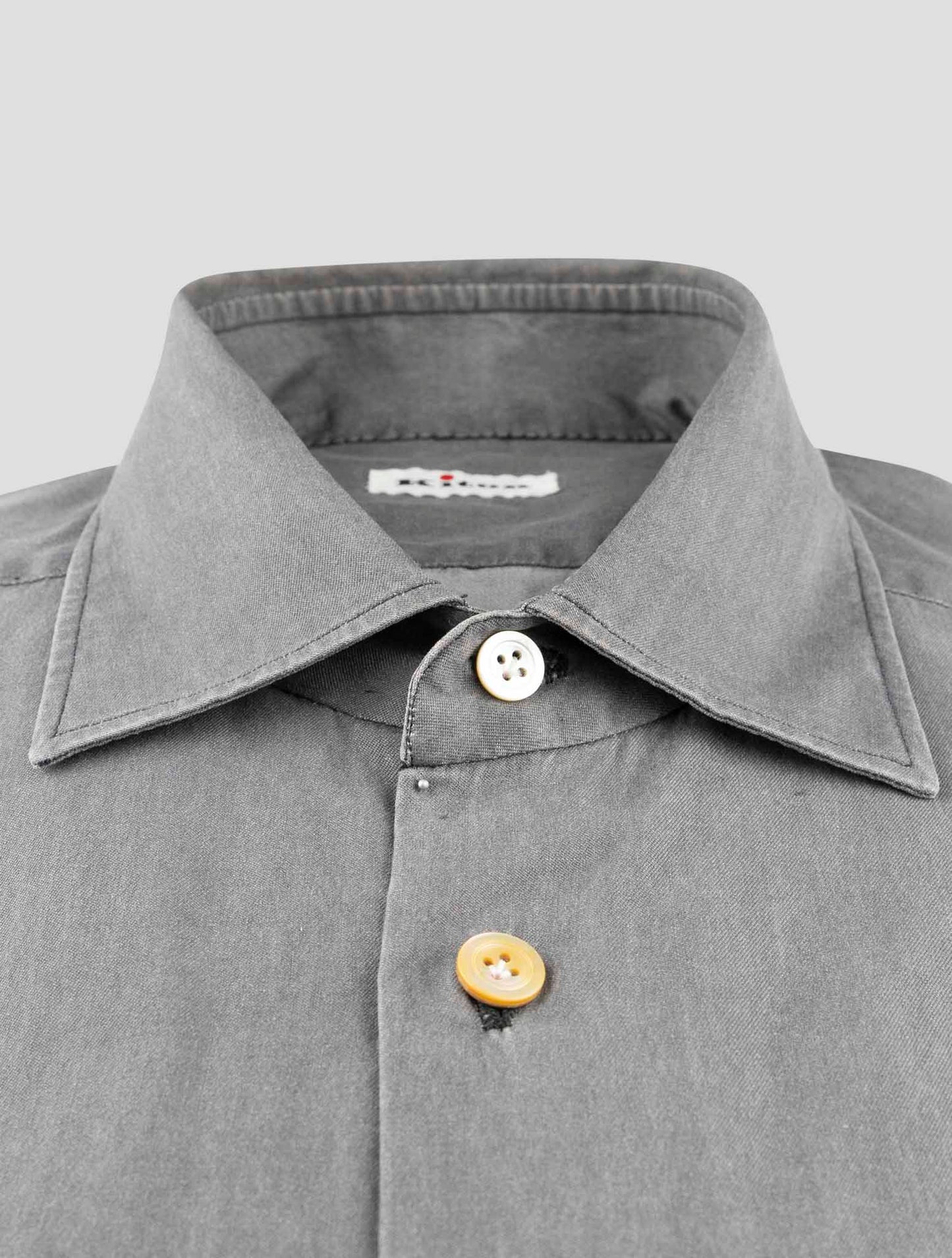 Kiton Gray Cotton Shirt