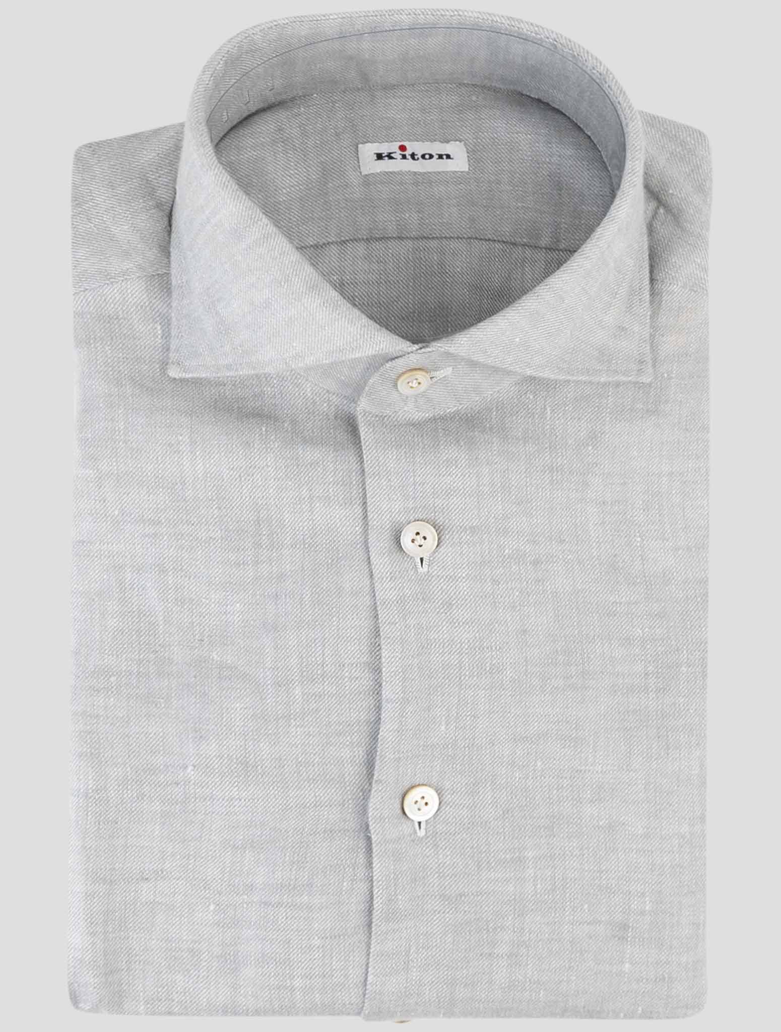 Kiton Gray Linen Shirt