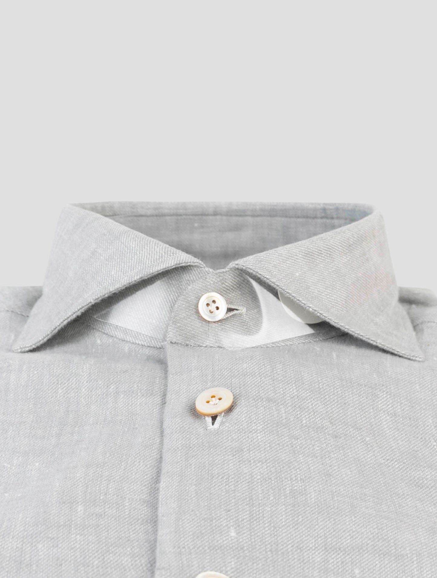 Kiton Gray Linen Shirt