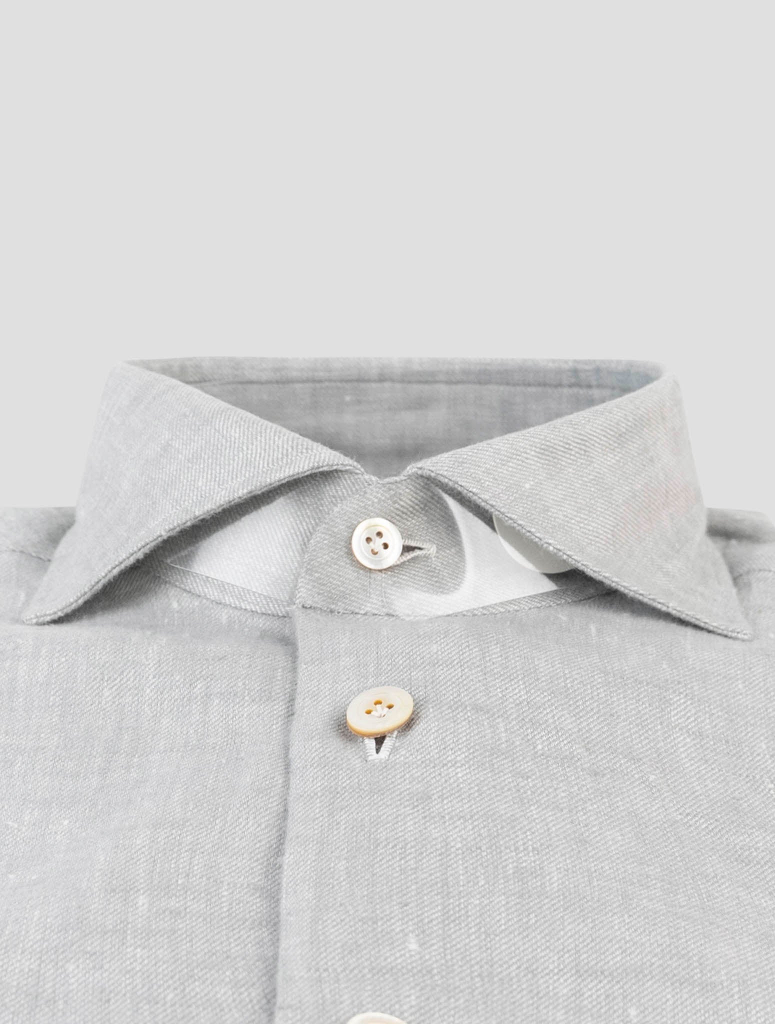 Kiton Gray Linen Shirt