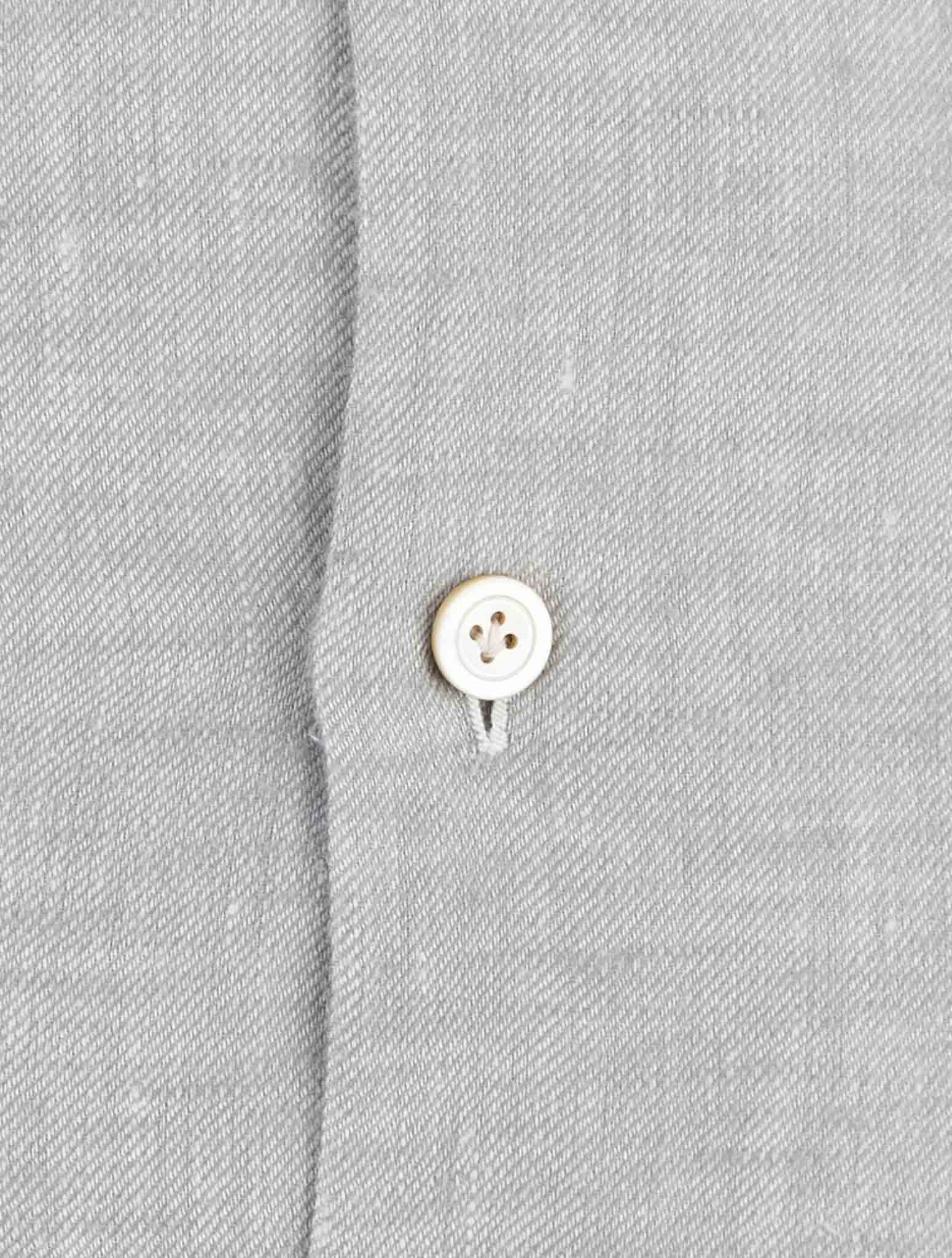 Kiton Gray Linen Shirt