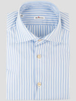 Kiton Light Blue White Cotton Shirt