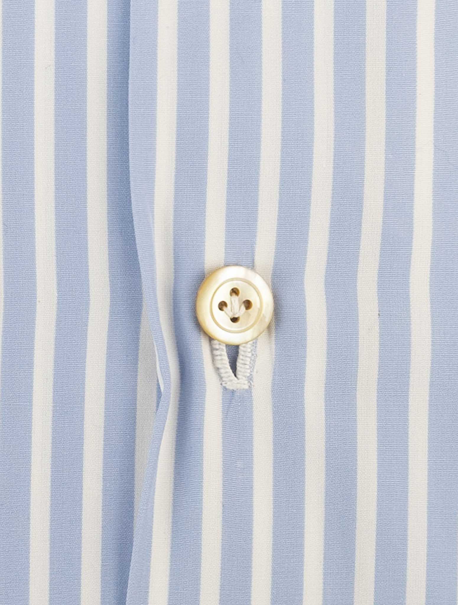 Kiton Light Blue White Cotton Shirt