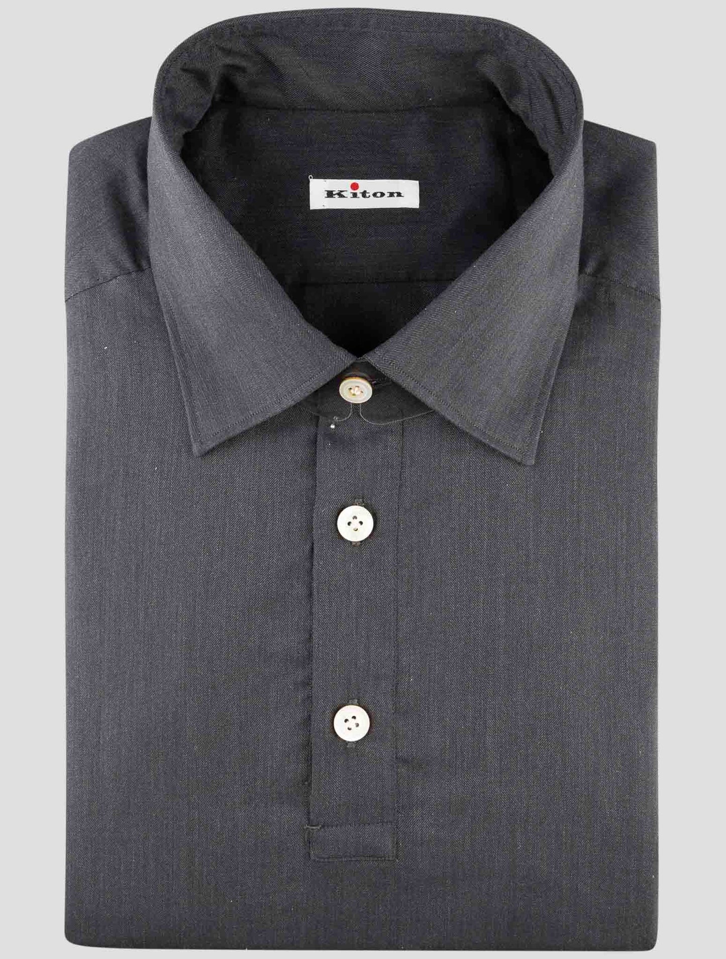 Kiton Gray Cotton Sweater Polo