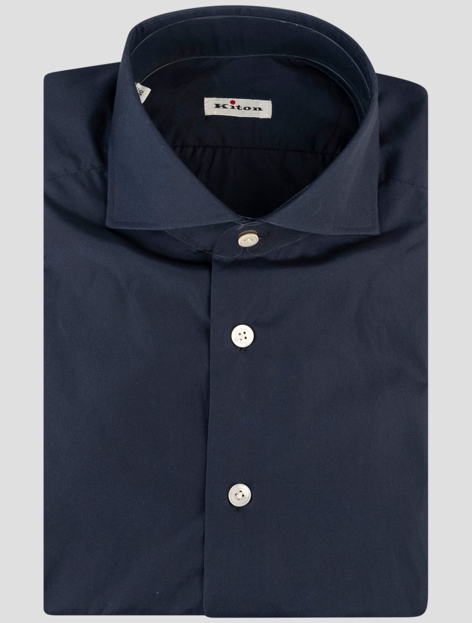 Kiton Blue Cotton Shirt