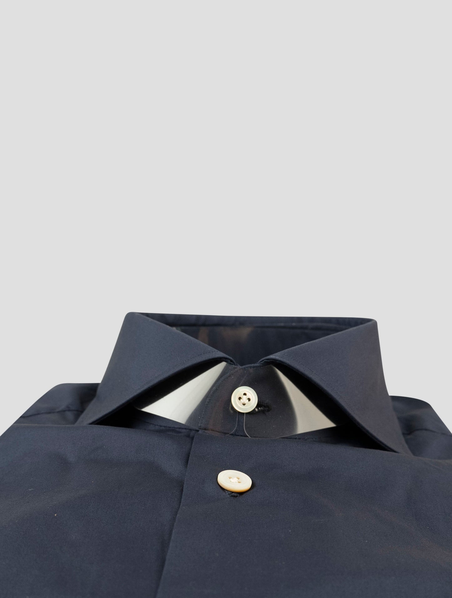 Kiton Blue Cotton Shirt