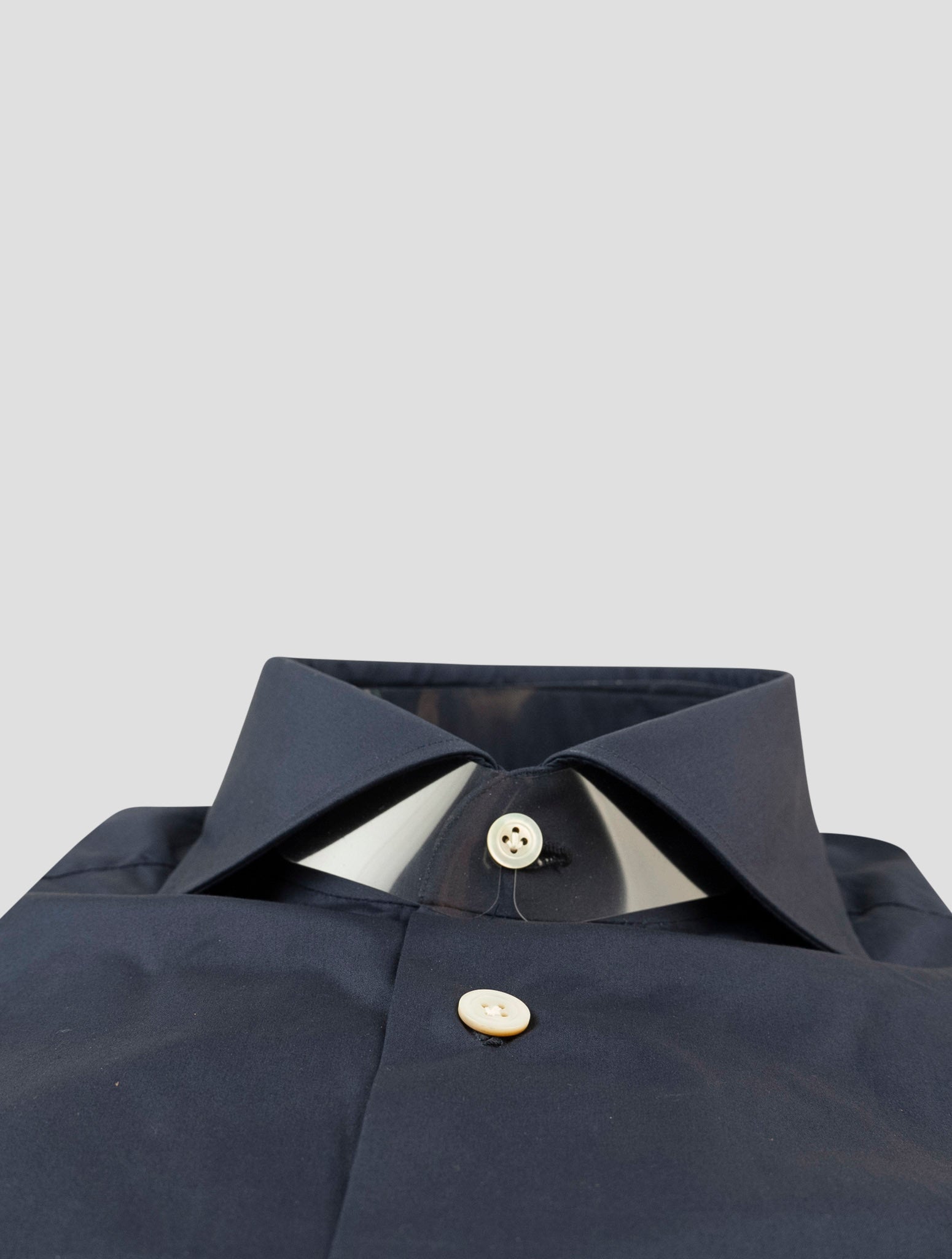 Kiton Blue Cotton Shirt