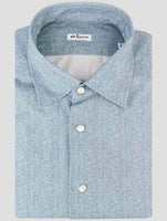 Kiton Blue Cotton Shirt