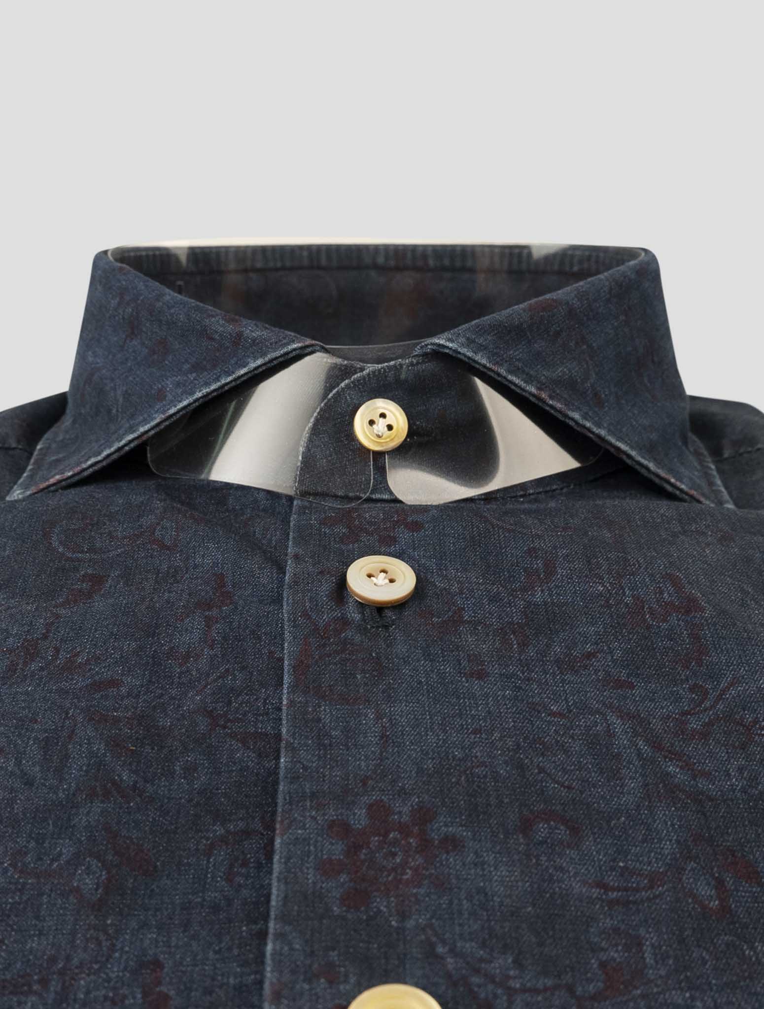 Kiton Blue Cotton Shirt