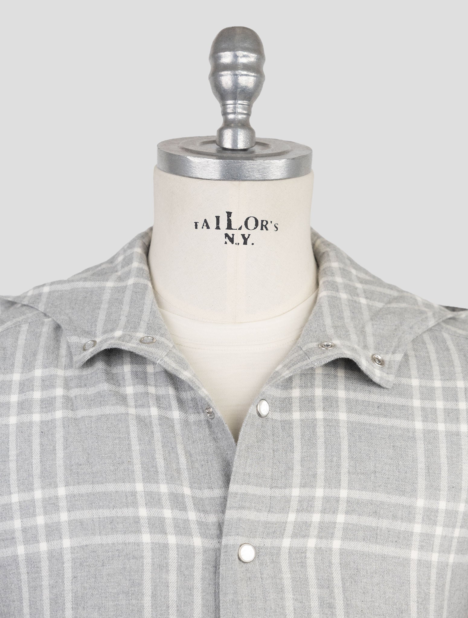 Kiton Gray Cotton Shirt