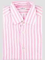 Kiton Pink White Linen Shirt