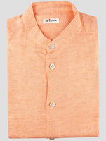 Kiton Orange Cotton Linen Korean Shirt