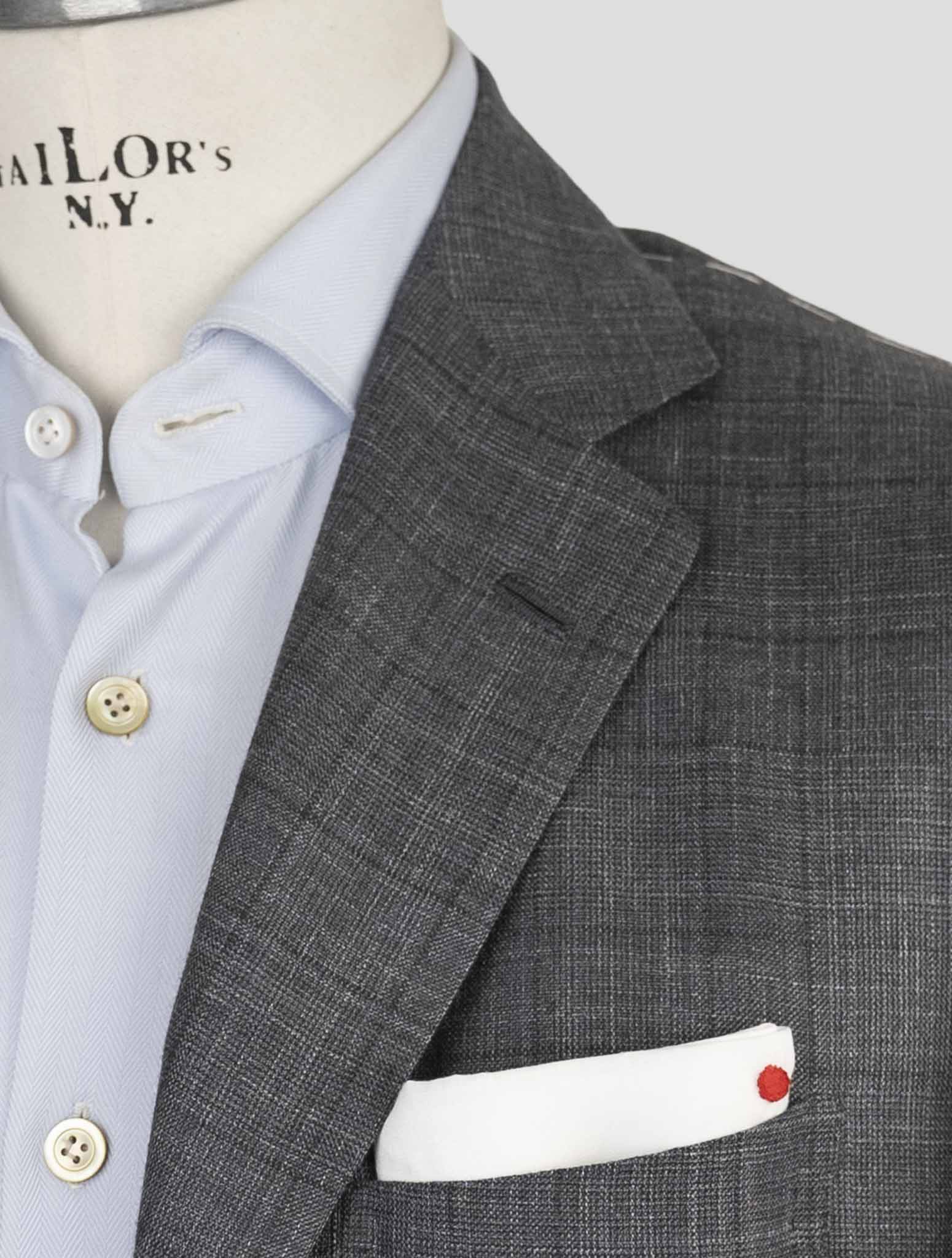 Kiton Gray Cashmere Silk Linen Suit