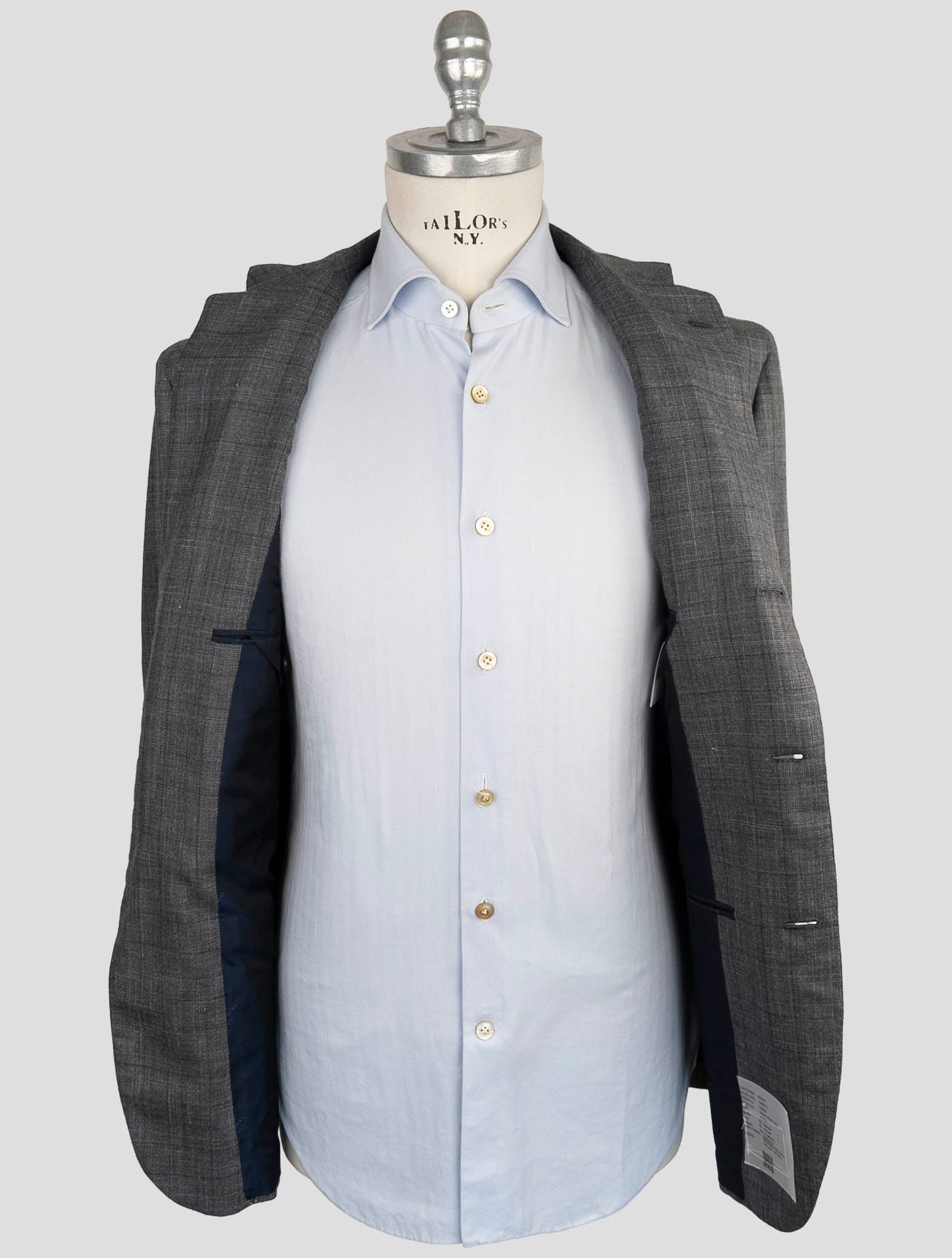 Kiton Gray Cashmere Silk Linen Suit