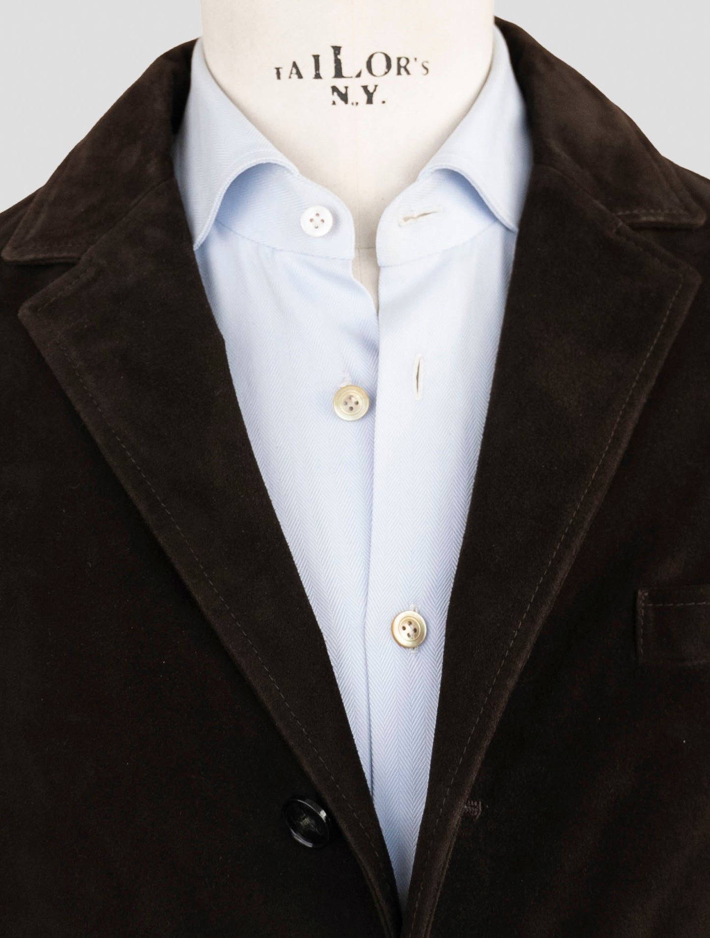 Kiton Brown Leather Suede Overcoat