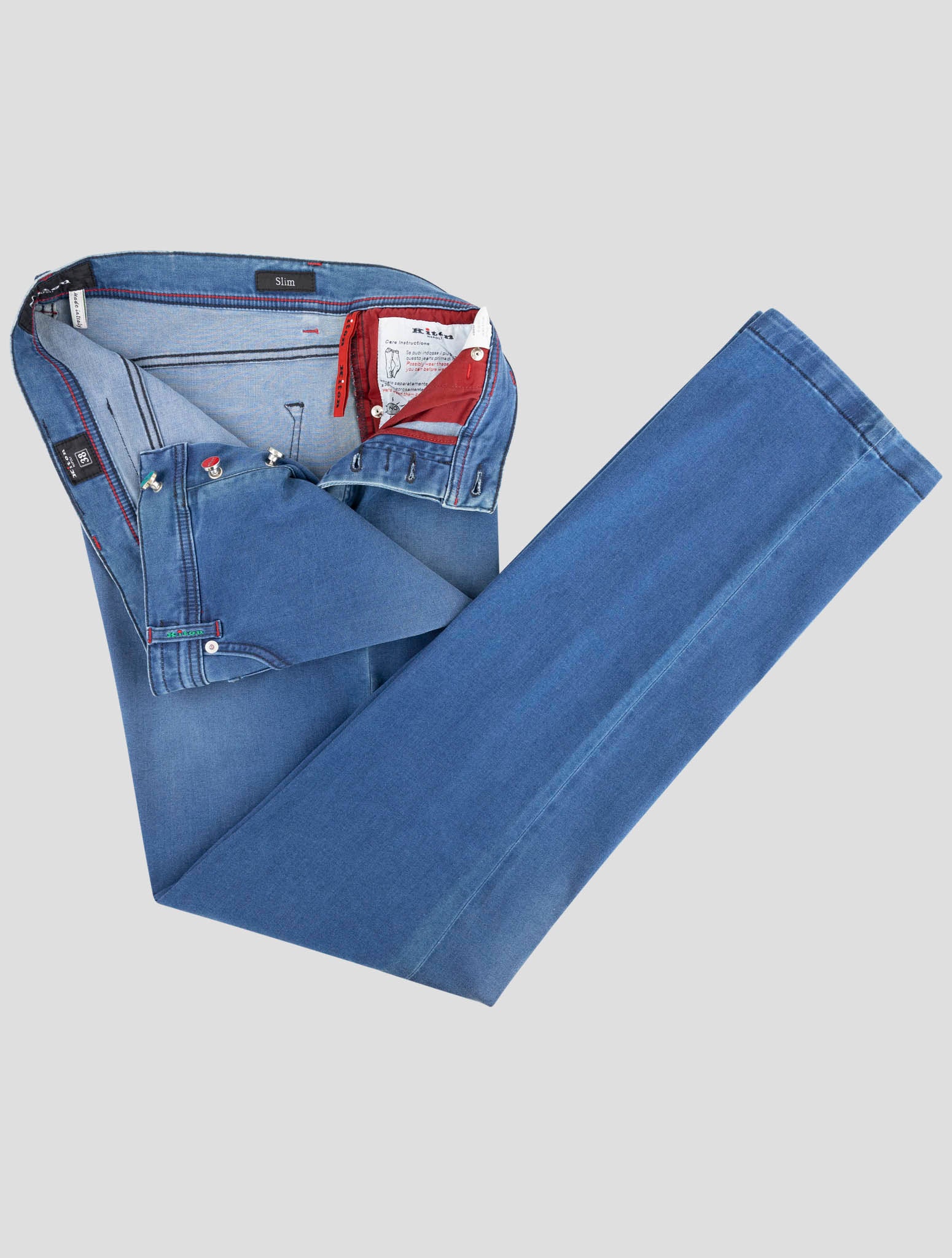 Kiton Blue Cotton Ea Jeans