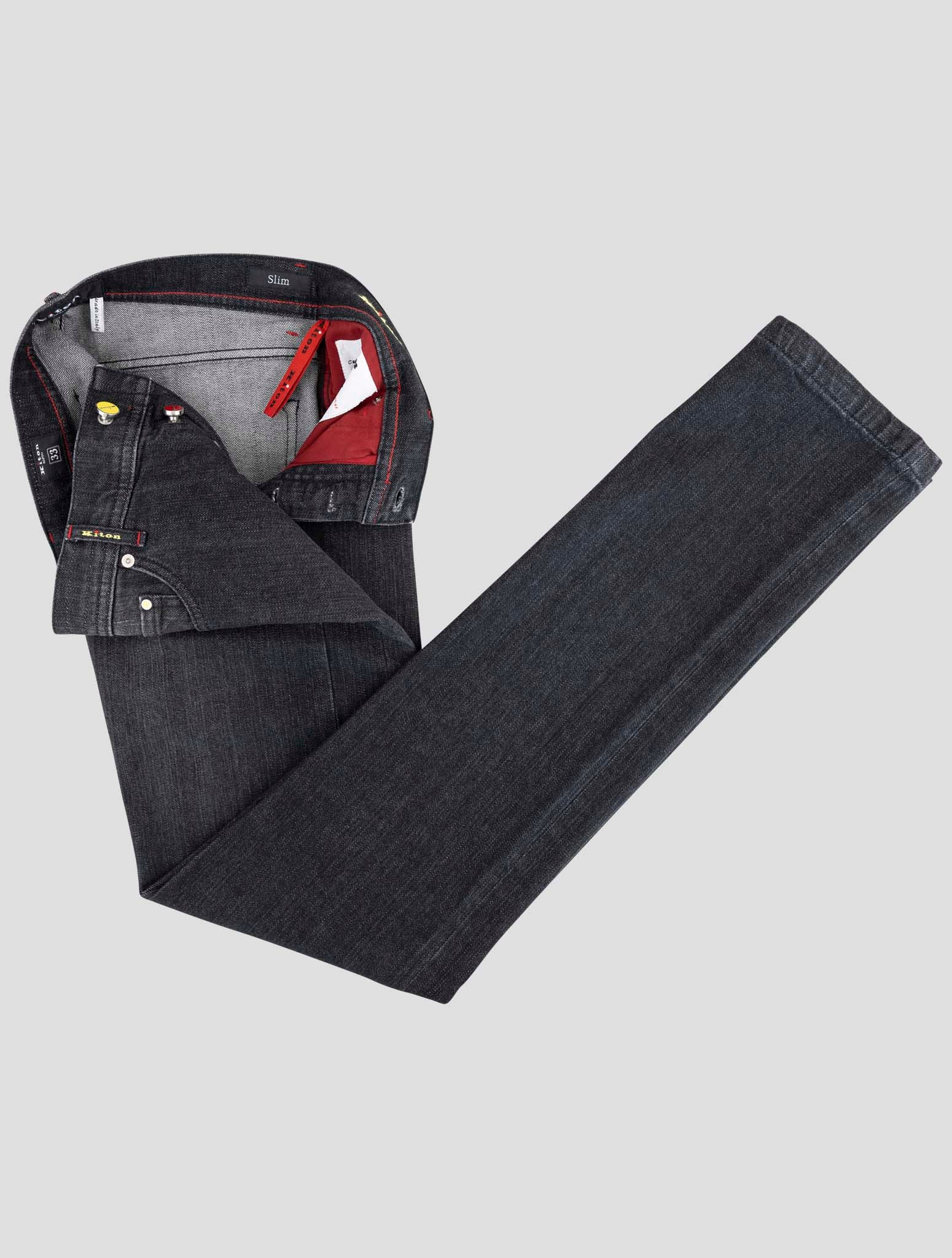 Kiton Dark Gray Cotton Ea Jeans