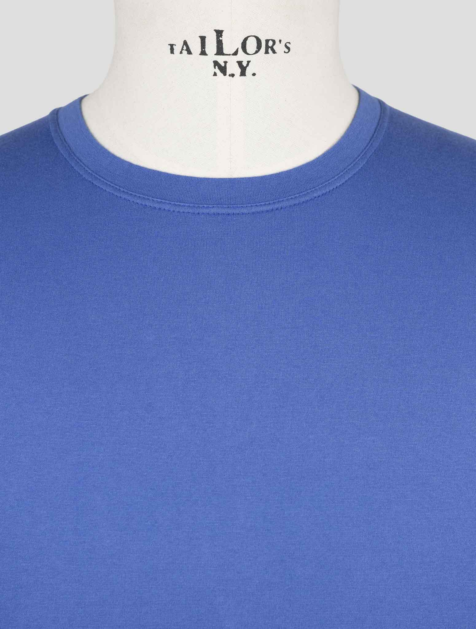Kiton Blue Cotton Cashmere T-Shirt