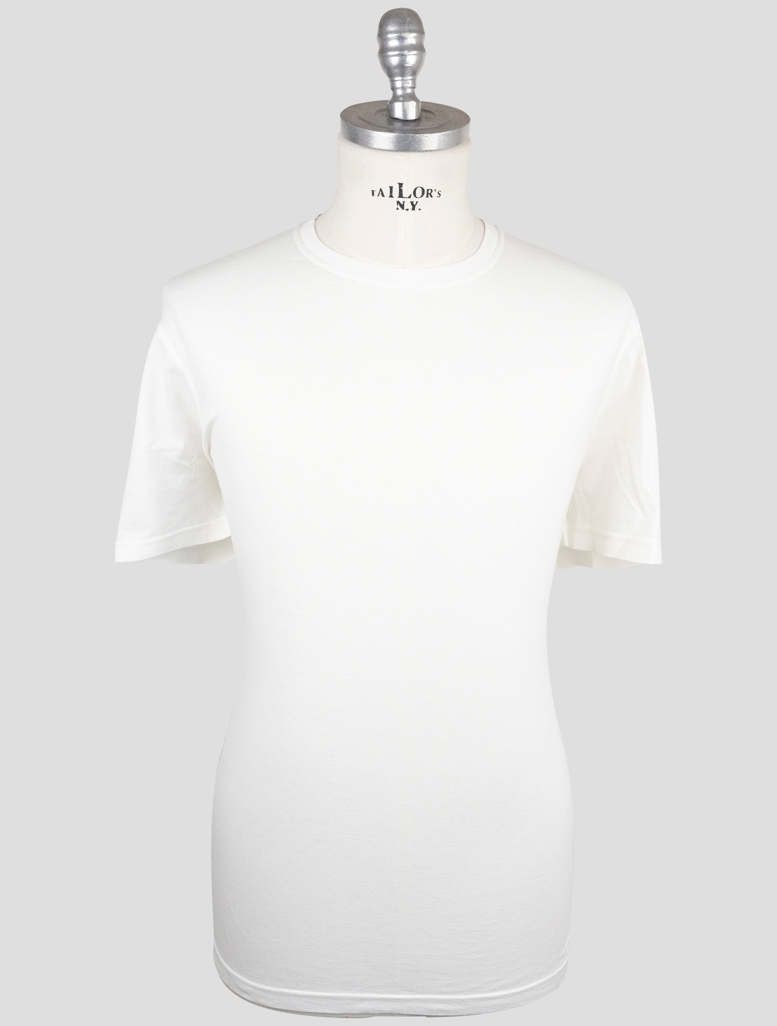 Kiton White Cotton Cashmere T-Shirt