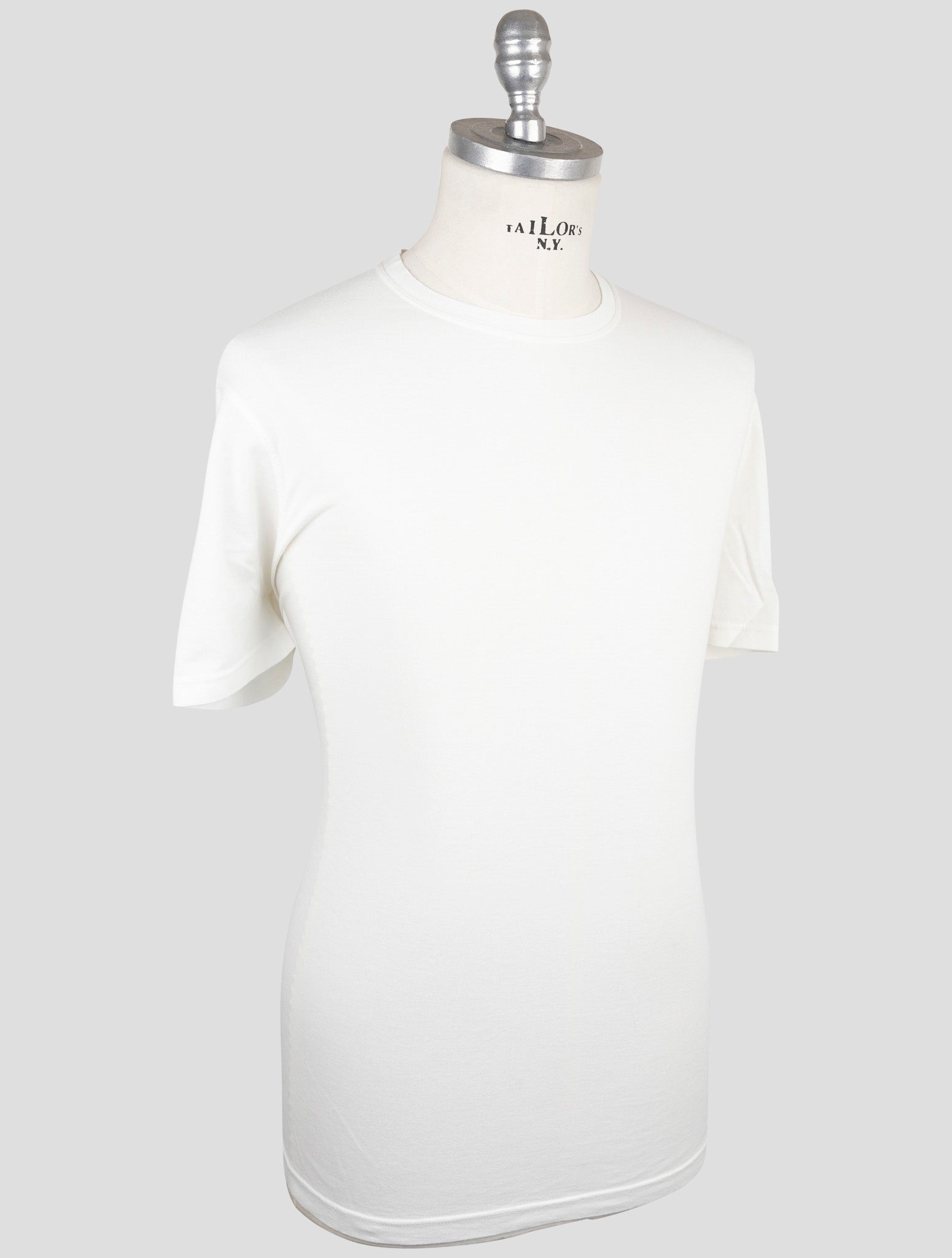 Kiton White Cotton Cashmere T-Shirt