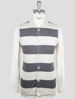 Kiton Gray Beige Cotton Sweater Gilet Cardigan