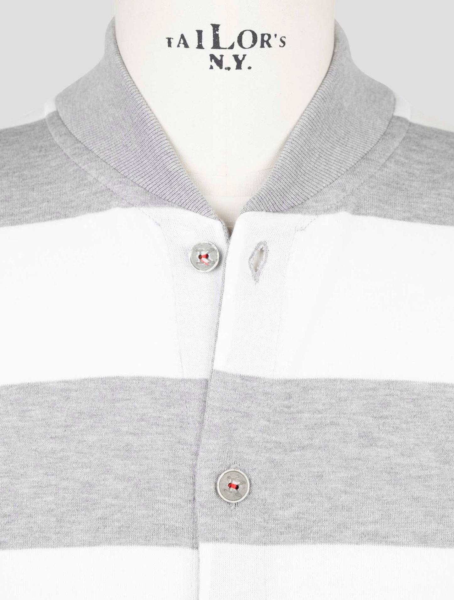 Kiton Gray White Cotton Sweater Gilet Cardigan