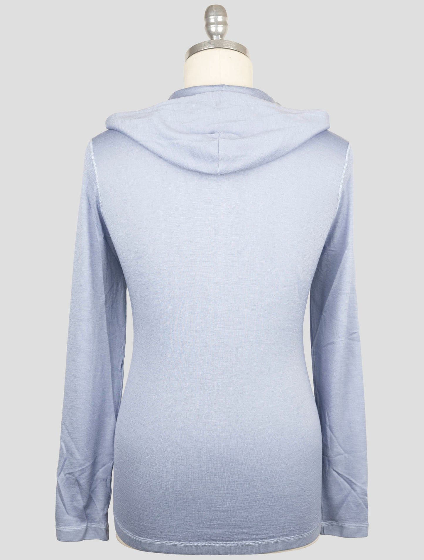 Kiton Light Blue Cashmere Silk Sweater Hoodie