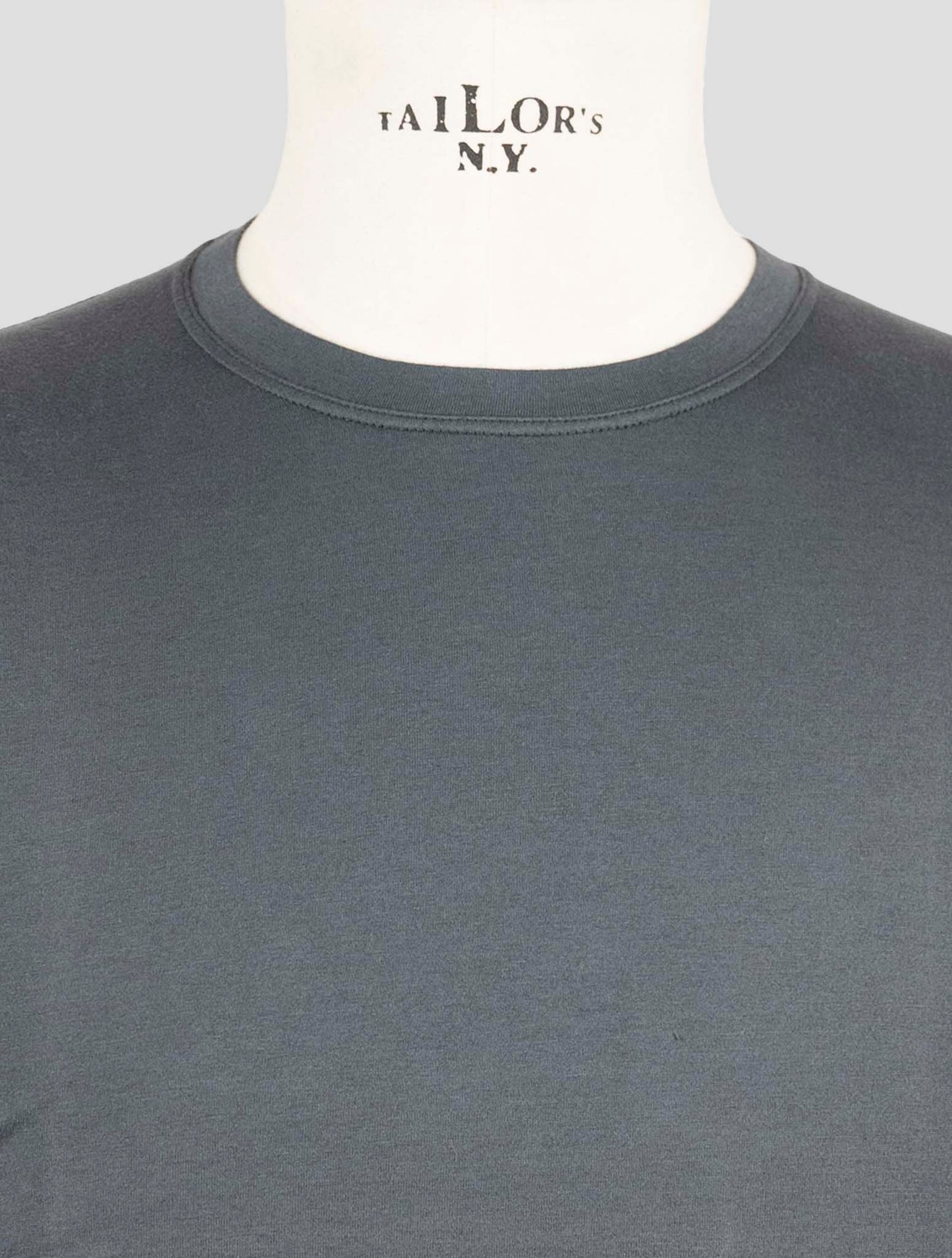 Kiton Blue Cotton Cashmere T-Shirt Long Sleeve