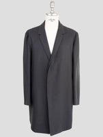 Kiton Knt Dark Gray Virgin Wool 14 Micron Overcoat