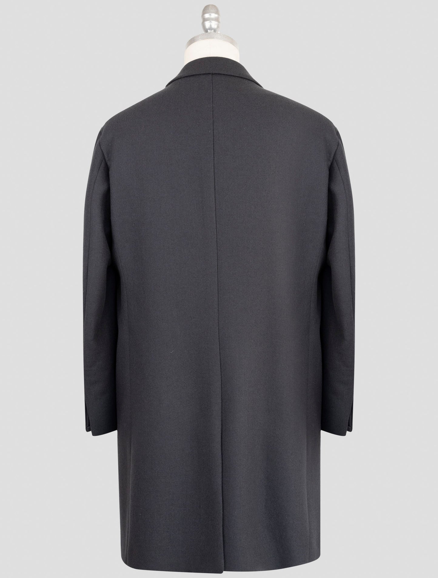 Kiton Knt Dark Gray Virgin Wool 14 Micron Overcoat