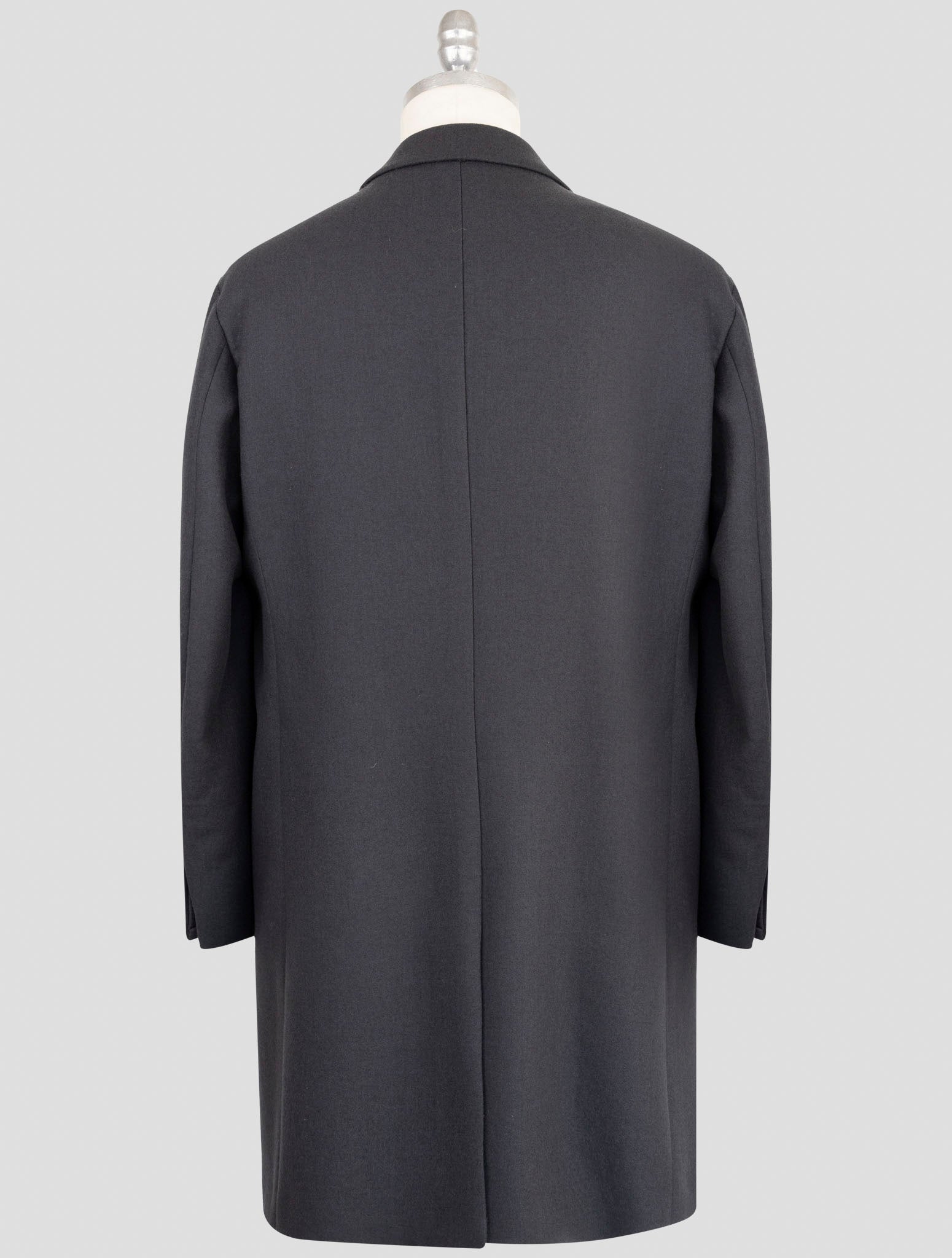 Kiton Knt Dark Gray Virgin Wool 14 Micron Overcoat