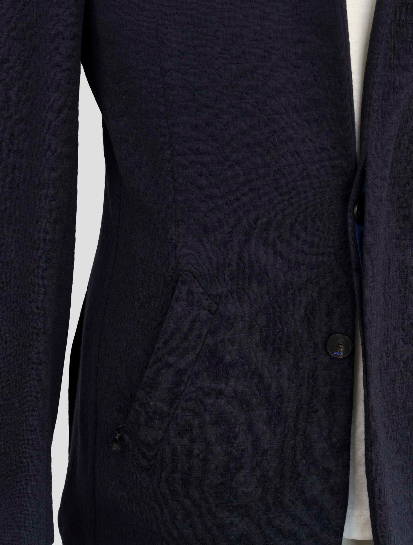 Kiton Knt Dark Blue Fleece Wool Pa Blazer