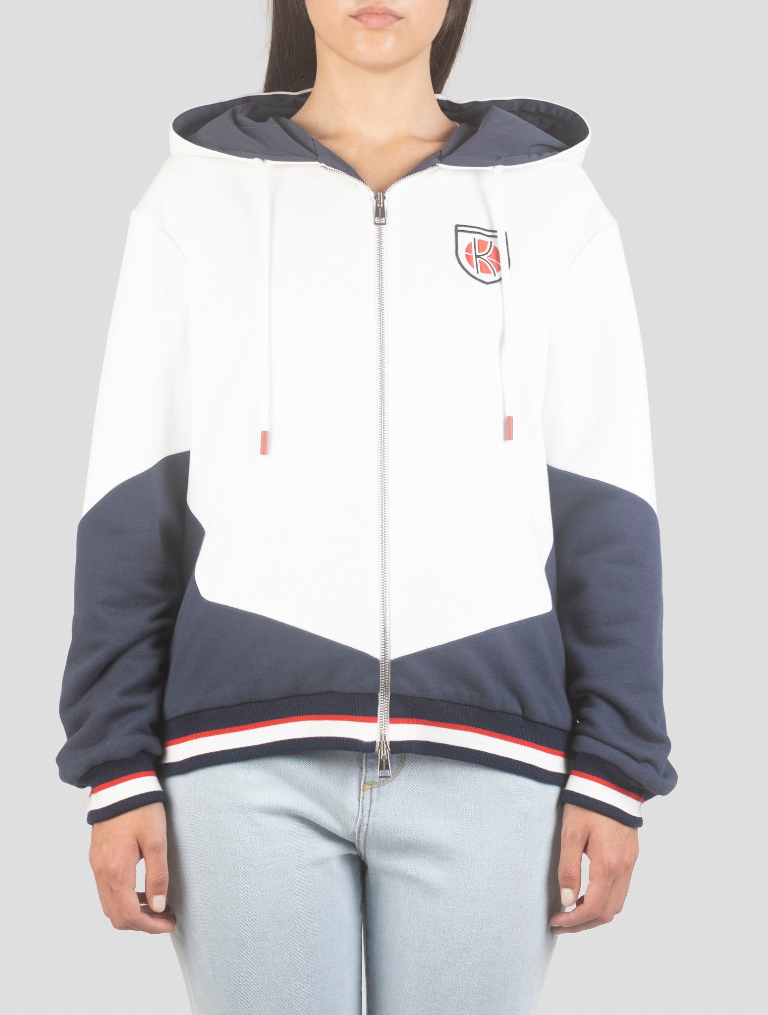 Kiton White Blue Cotton Sweater