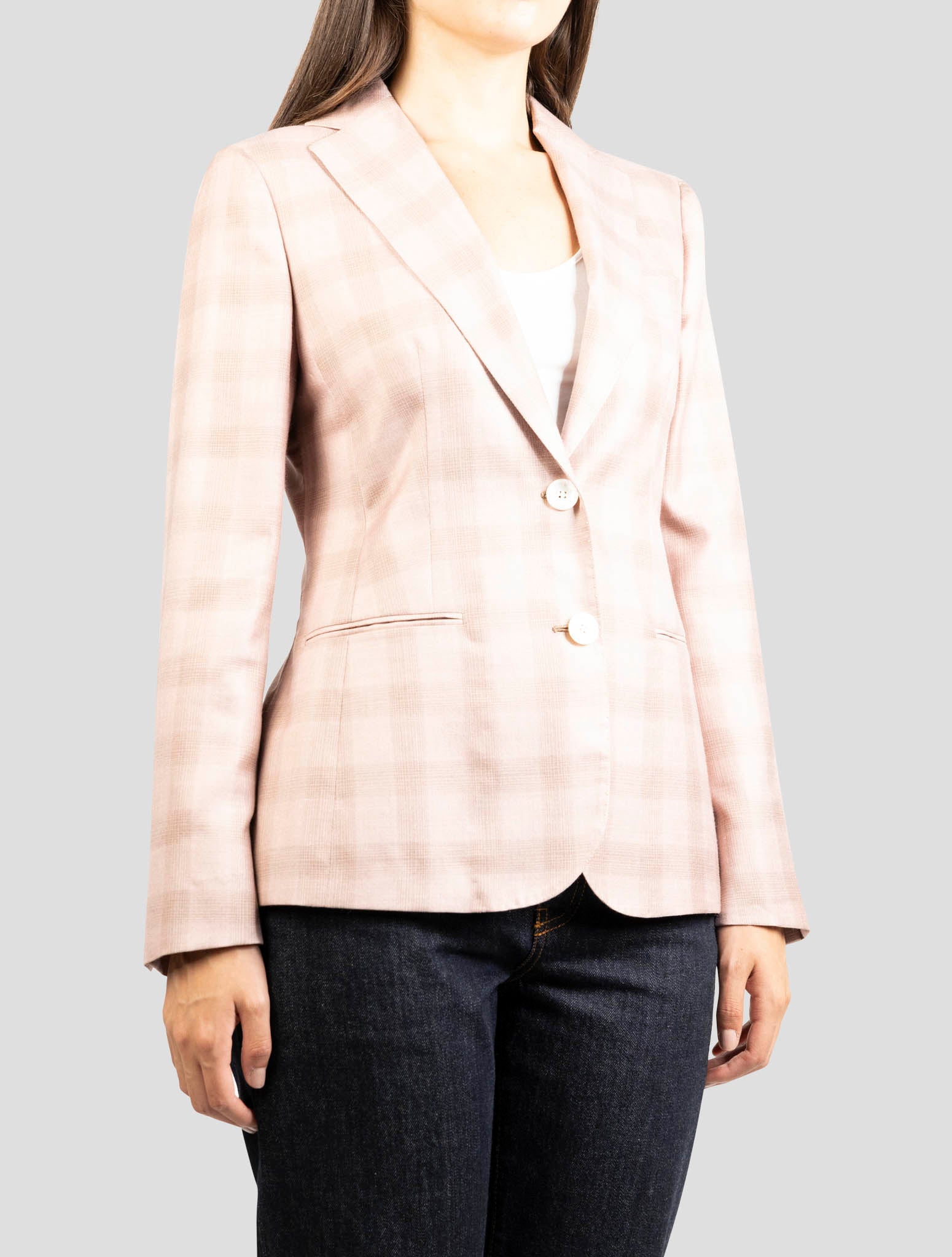 Kiton Pink Cashmere Silk Linen Blazer