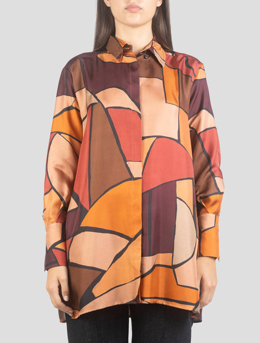 Kiton Multicolor Silk Shirt