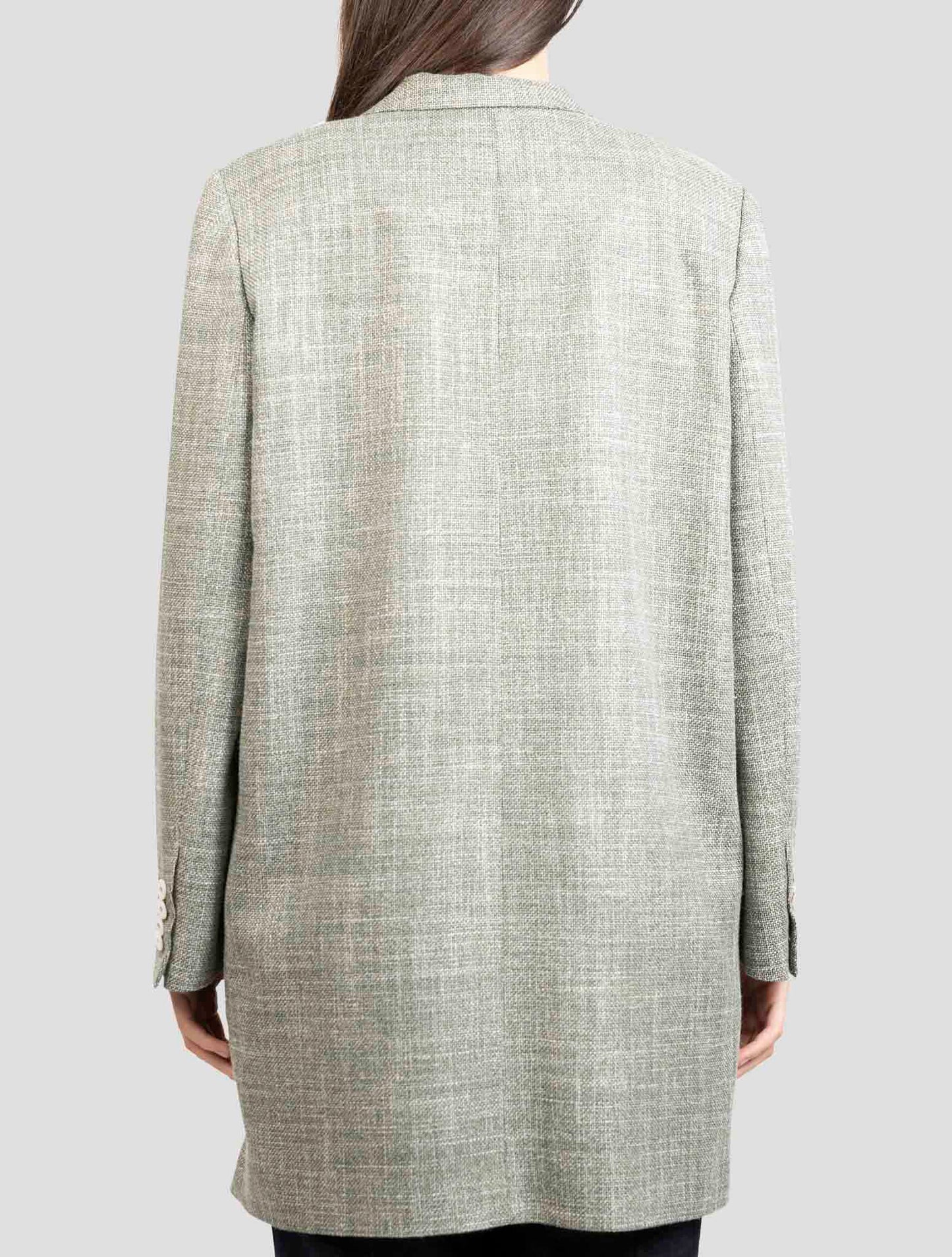 Kiton Green Wool Silk Linen Blazer