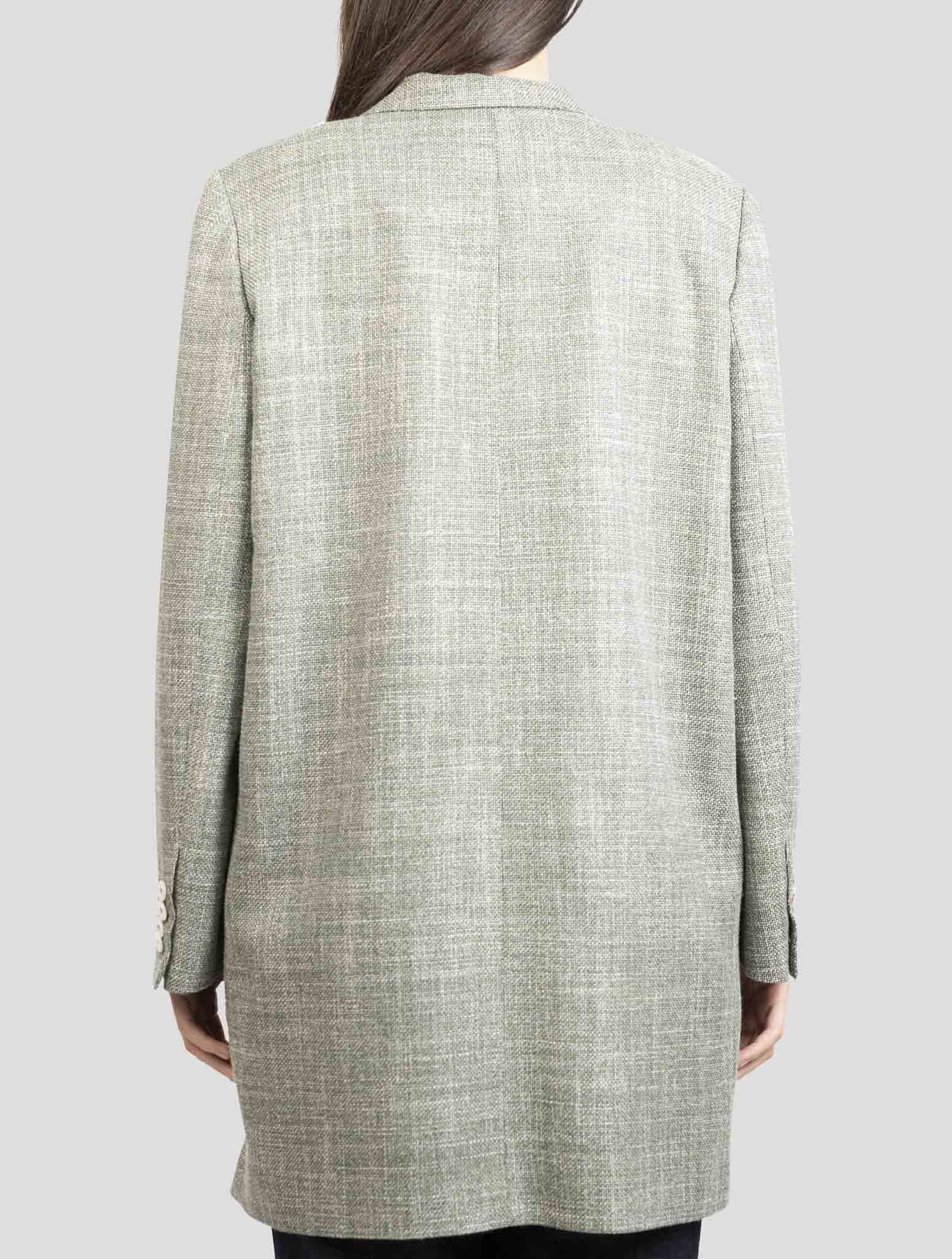Kiton Green Wool Silk Linen Blazer