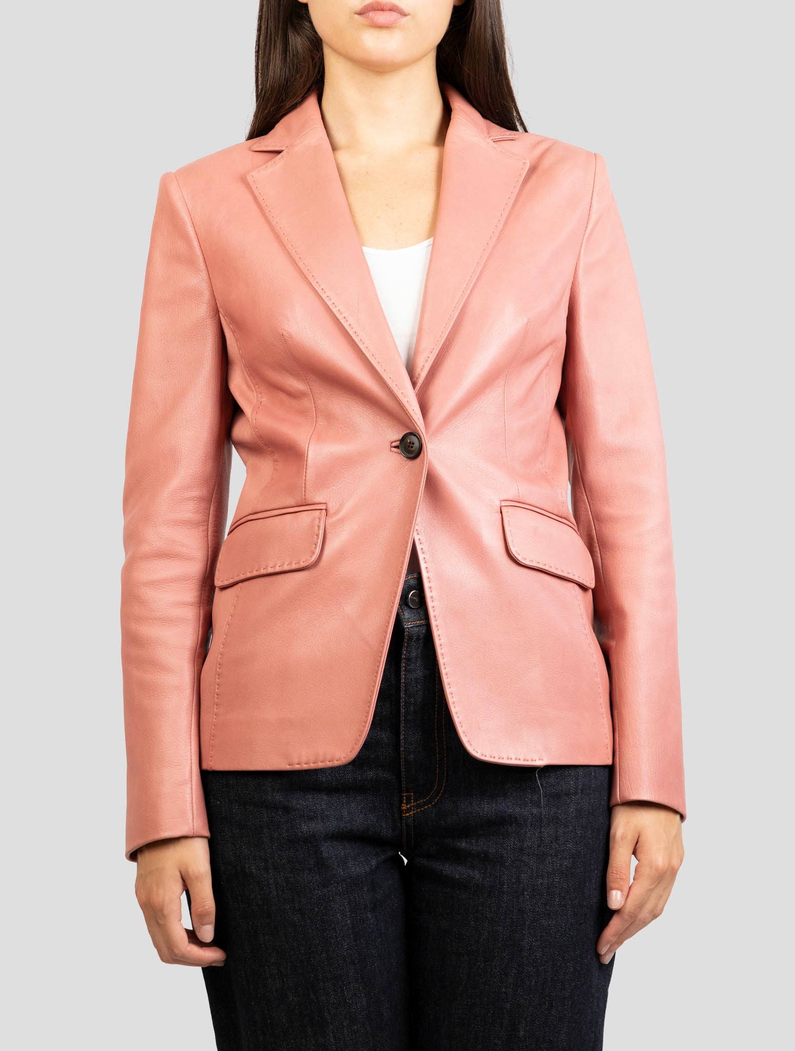 Kiton Pink Leather Blazer