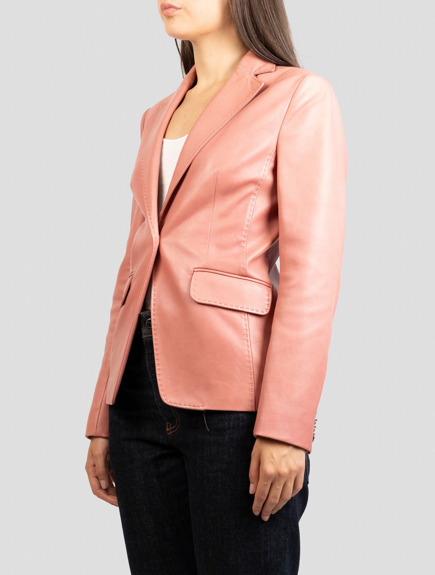 Kiton Pink Leather Blazer