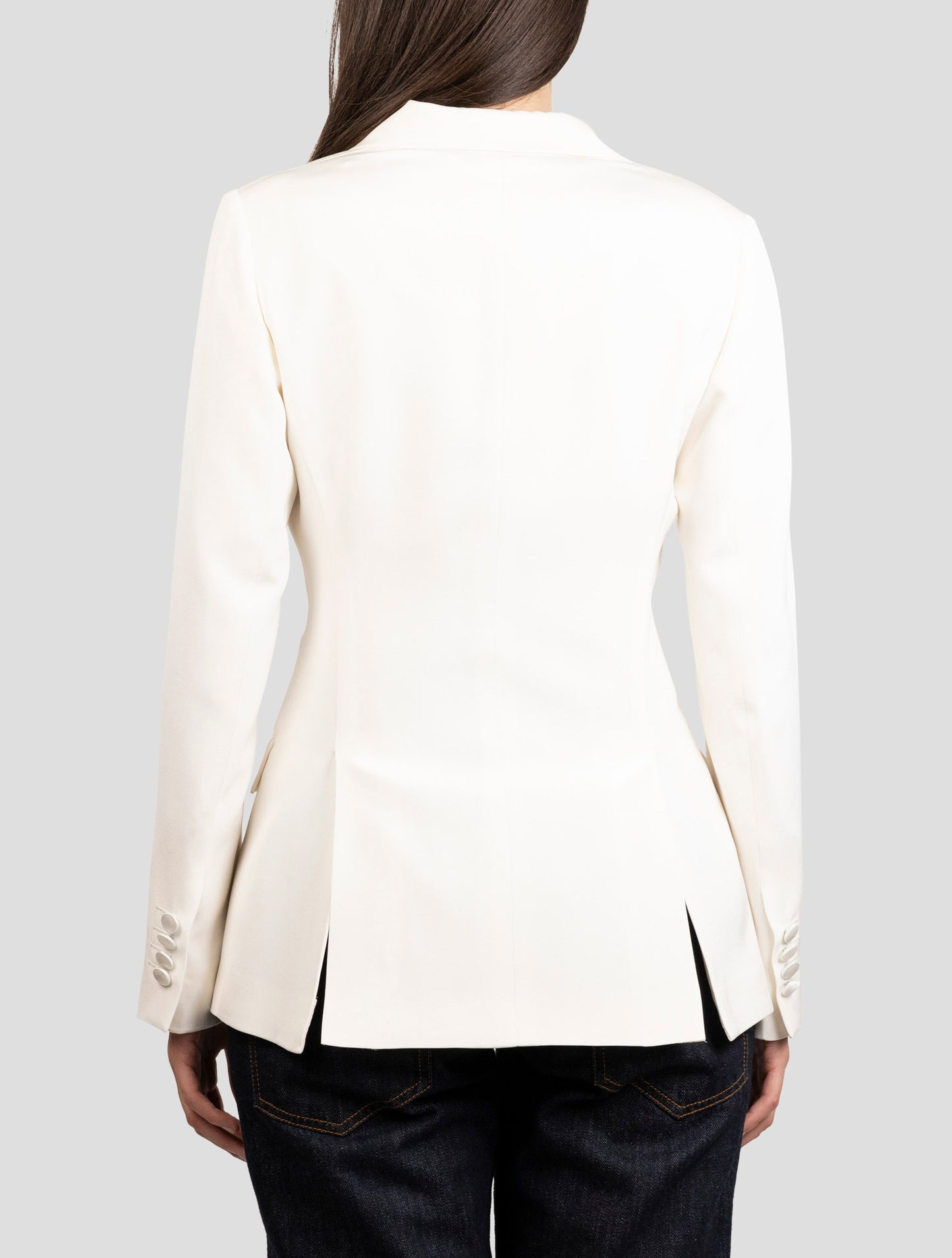 Kiton White Silk Blazer