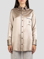 Kiton Bronze Silk Shirt